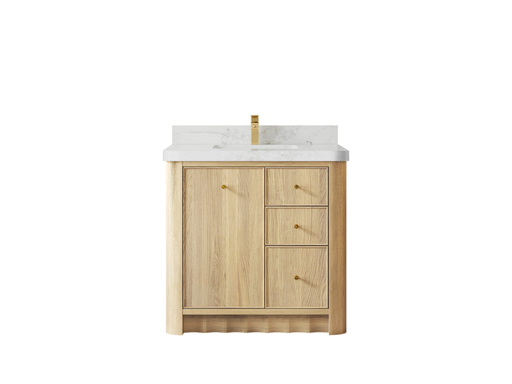 Orlando Oak 36 in. W x 22 in. D Center Sink Bathroom Vanity - photo 12