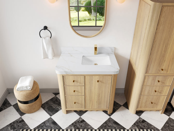 Orlando Oak 36 in. W x 22 in. D Right Offset Sink Bathroom Vanity - photo 13