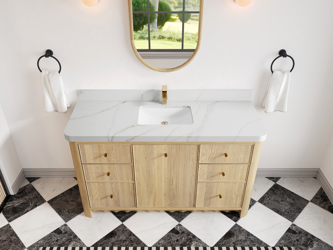 Orlando Oak 60 in. W x 22 in. D Single Sink Bathroom Vanity
