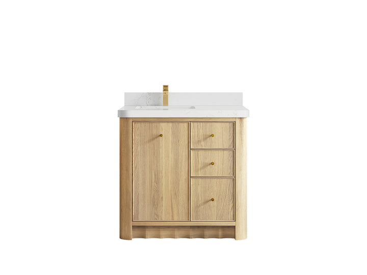 Orlando Oak 36 in. W x 22 in. D Left Offset Sink Bathroom Vanity - photo 20