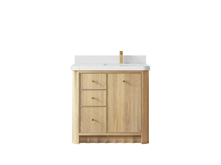 Orlando Oak 36 in. W x 22 in. D Right Offset Sink Bathroom Vanity - photo 20