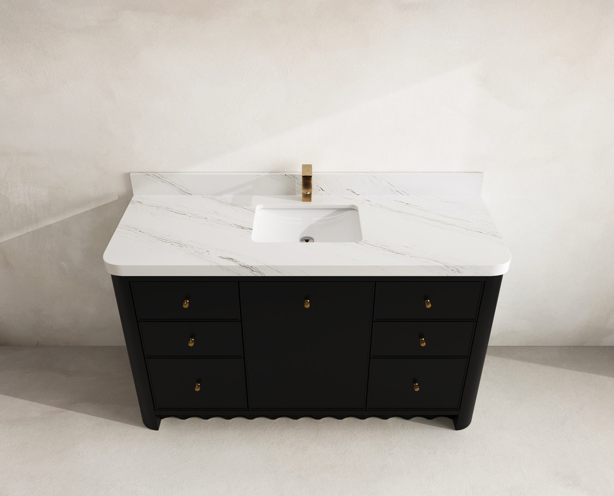 Orlando 60 in. single sink bathroom vanity in Black with R100 Palissandro Quartz top