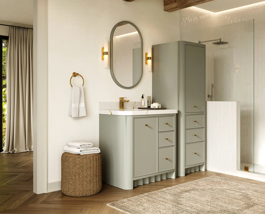 Orlando 36 in. W x 22 in. D Left Offset Sink Bathroom Vanity | 
              
                Evergreen
                
                  
             - ORL_EGN_CA_GL_36L - photo №2