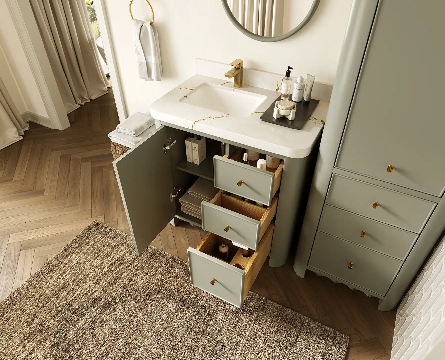 Orlando 36 in. W x 22 in. D Left Offset Sink Bathroom Vanity