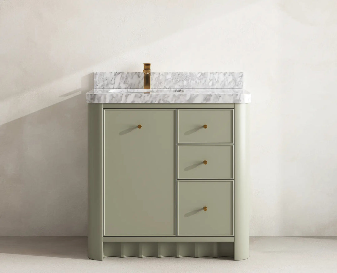 Orlando 36 in. W x 22 in. D Left Offset Sink Bathroom Vanity | 
              
                Evergreen
                
                  
             - ORL_EGN_CA_GL_36L - photo №13