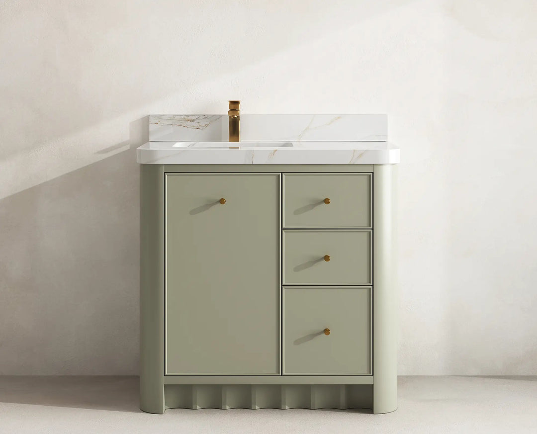 Orlando 36 in. W x 22 in. D Left Offset Sink Bathroom Vanity | 
              
                Evergreen
                
                  
             - ORL_EGN_CA_GL_36L - photo №21