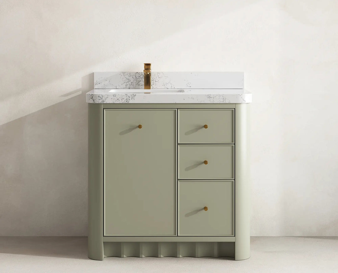 Orlando 36 in. W x 22 in. D Left Offset Sink Bathroom Vanity | 
              
                Evergreen
                
                  
             - ORL_EGN_CA_GL_36L - photo №23