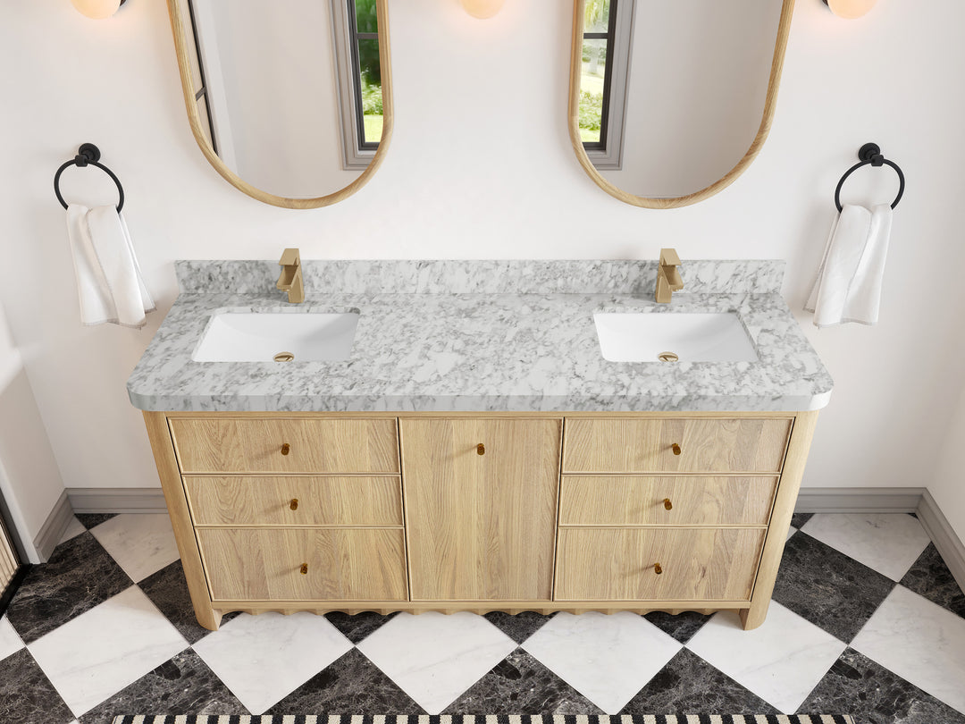Orlando Oak 72 in. W x 22 in. D Double Sink Bathroom Vanity