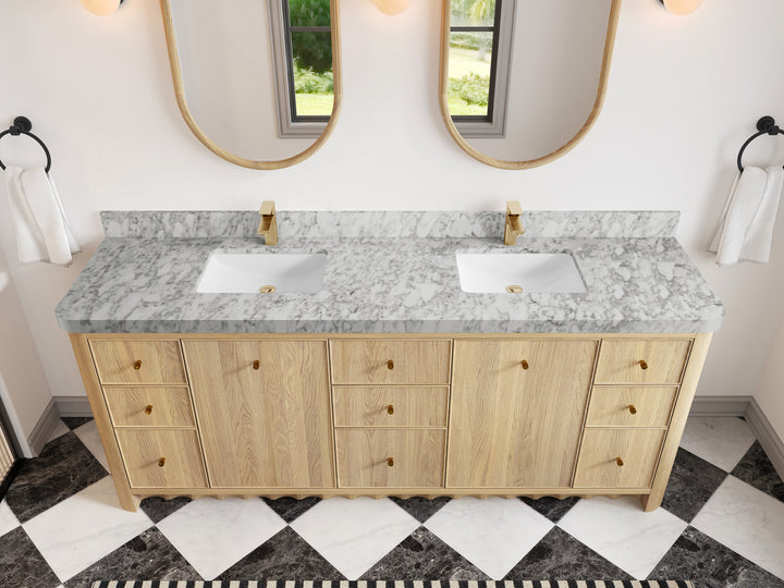 Orlando Oak 84 in. W x 22 in. D Double Sink Bathroom Vanity - photo 15