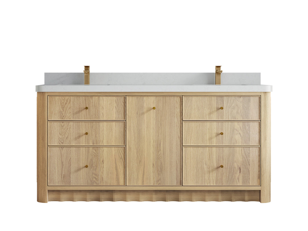 Orlando Oak 72 in. W x 22 in. D Double Sink Bathroom Vanity