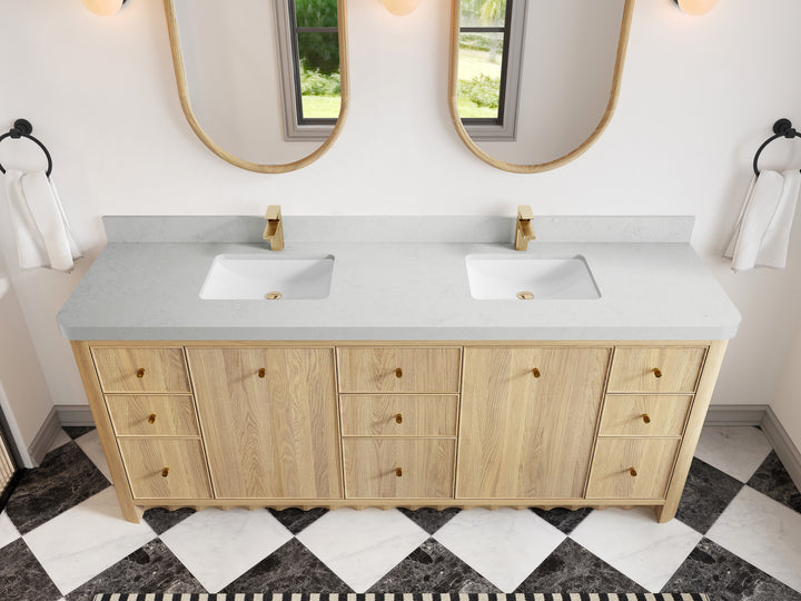Orlando Oak 84 in. W x 22 in. D Double Sink Bathroom Vanity - photo 17