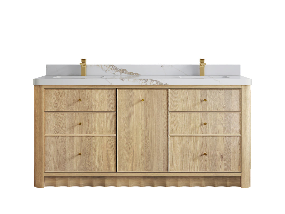 Orlando Oak 72 in. W x 22 in. D Double Sink Bathroom Vanity