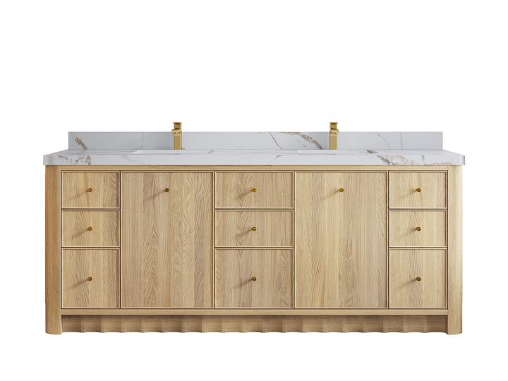 Orlando Oak 84 in. W x 22 in. D Double Sink Bathroom Vanity - photo 8