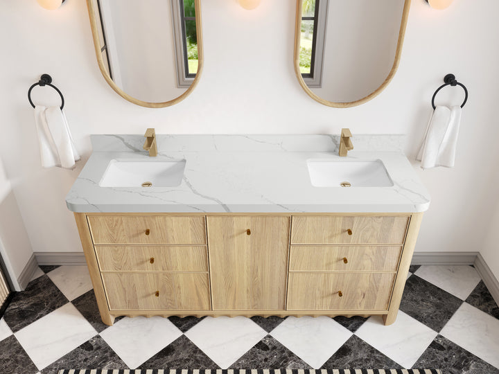 Orlando Oak 72 in. W x 22 in. D Double Sink Bathroom Vanity - photo 9