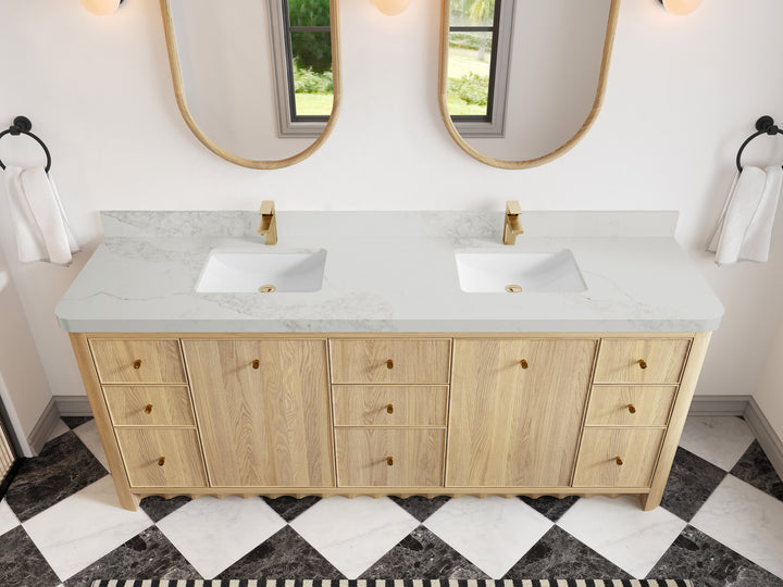 Orlando Oak 84 in. W x 22 in. D Double Sink Bathroom Vanity - photo 11