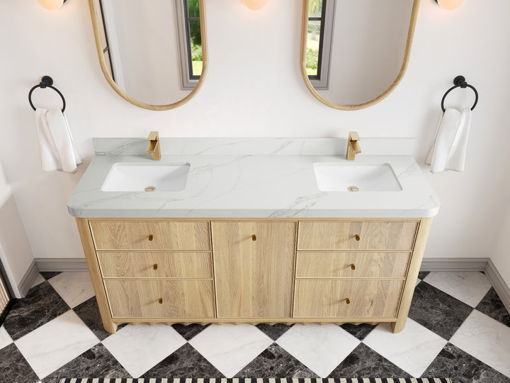 Orlando Oak 72 in. W x 22 in. D Double Sink Bathroom Vanity - photo 13