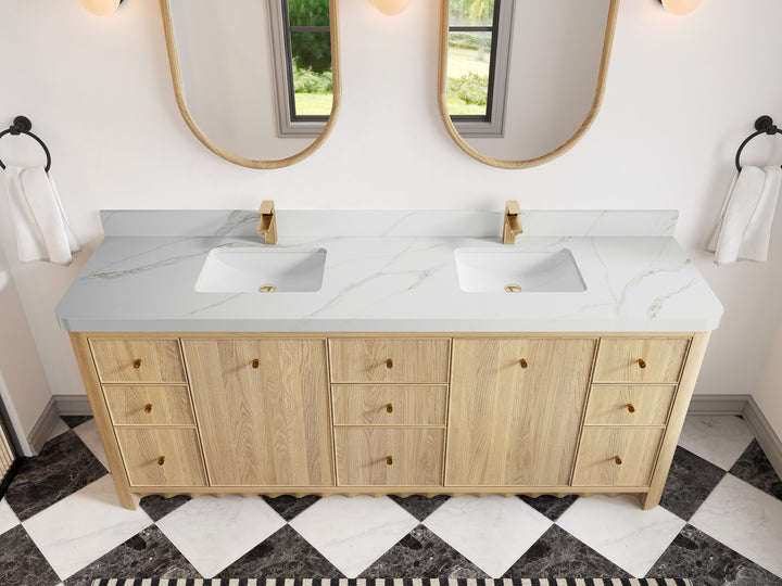 Orlando Oak 84 in. W x 22 in. D Double Sink Bathroom Vanity - photo 13