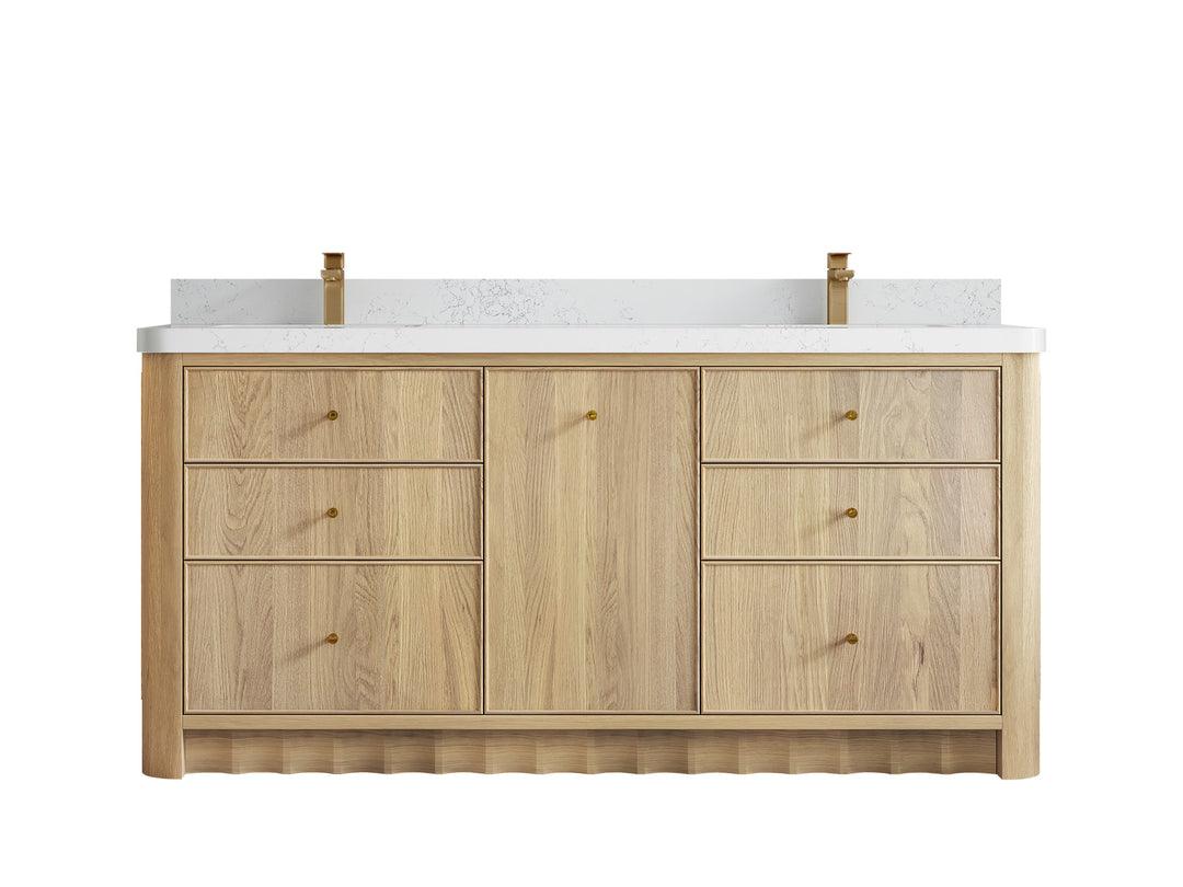 Orlando Oak 72 in. W x 22 in. D Double Sink Bathroom Vanity