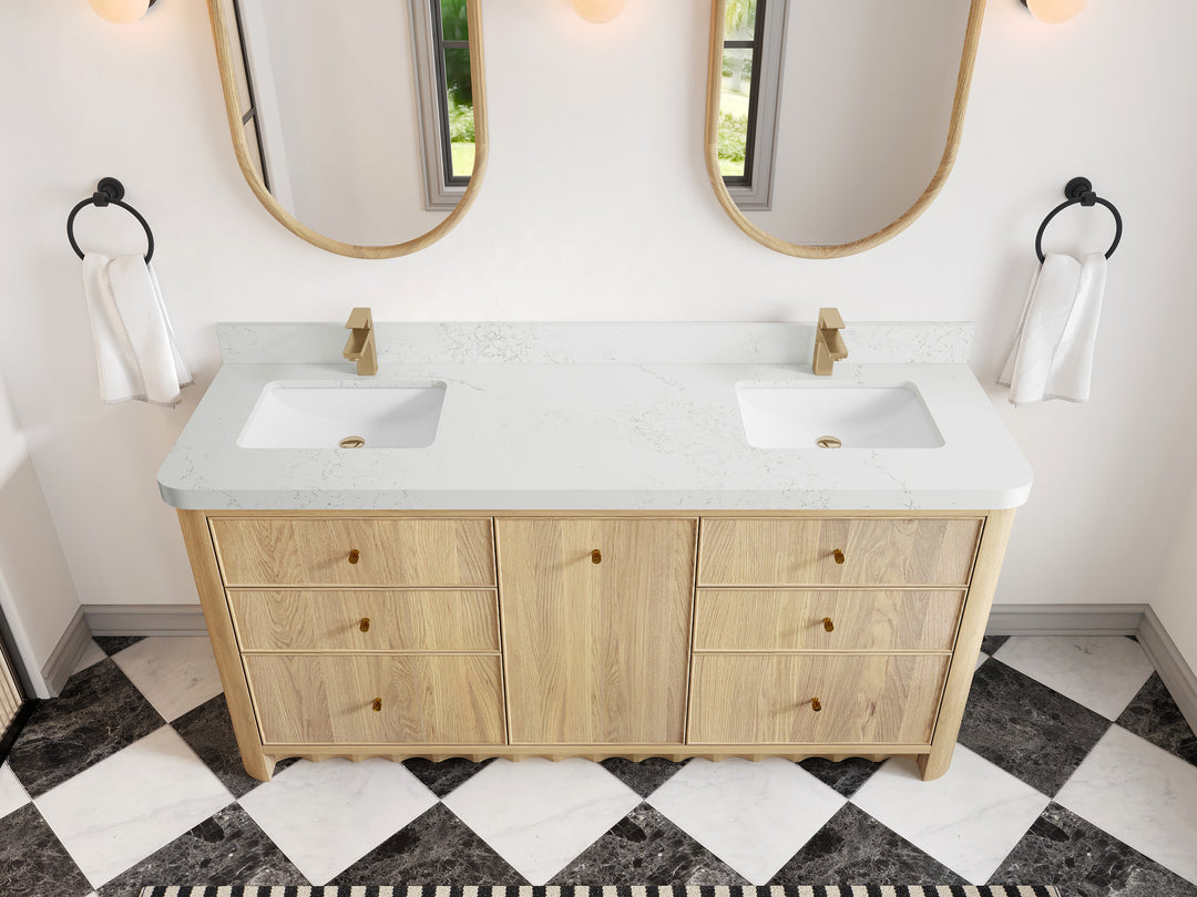 Orlando Oak 72 in. W x 22 in. D Double Sink Bathroom Vanity
