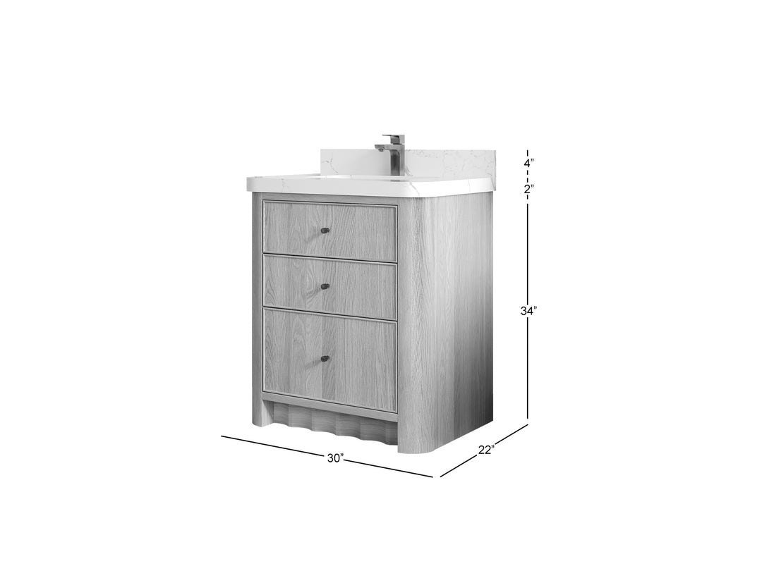 Orlando Oak 30 in. W x 22 in. D Single Sink Bathroom Vanity