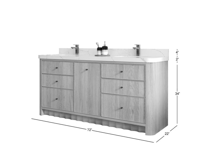 Orlando Oak 72 in. W x 22 in. D Double Sink Bathroom Vanity - photo 5