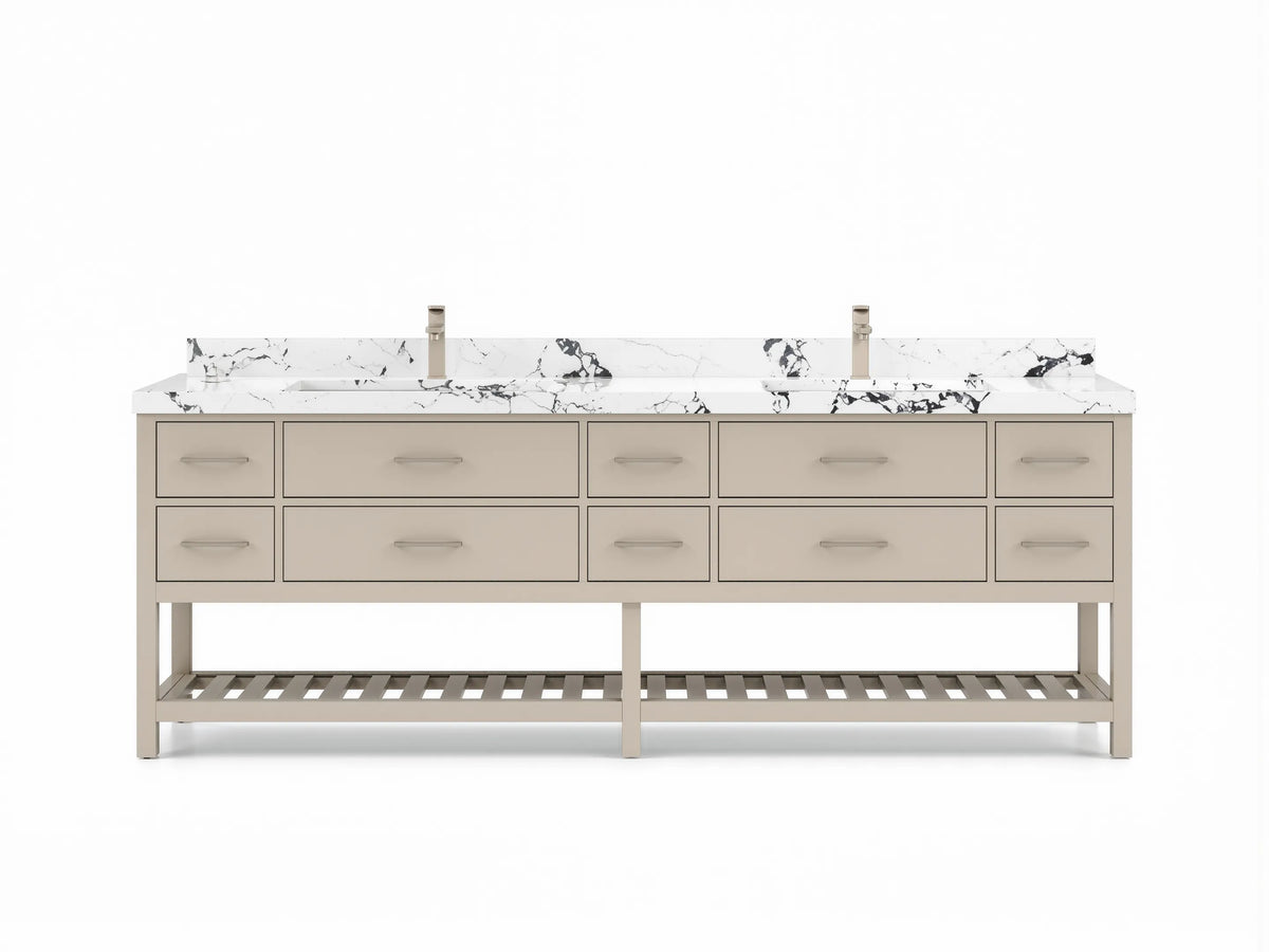 Parker 96 in W x 22 in D Free Standing Double Sink Bathroom Vanity