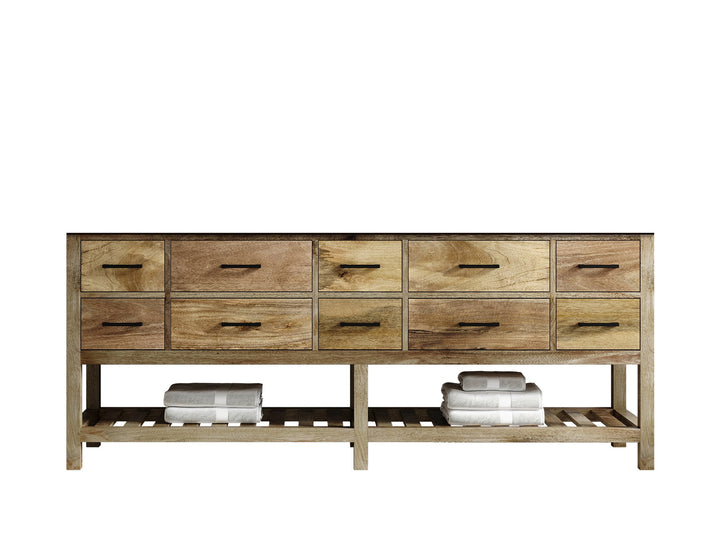 Parker Mango Wood 84 in. W x 22 in. D Double Sink Bathroom vanity with - photo 6