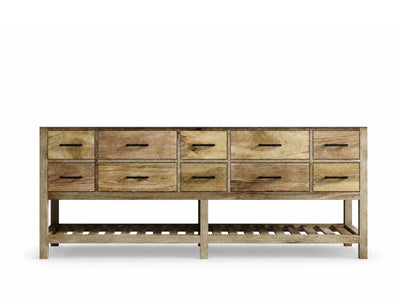 Parker Mango Wood 84 in. W x 22 in. D Double Sink Bathroom Vanity
