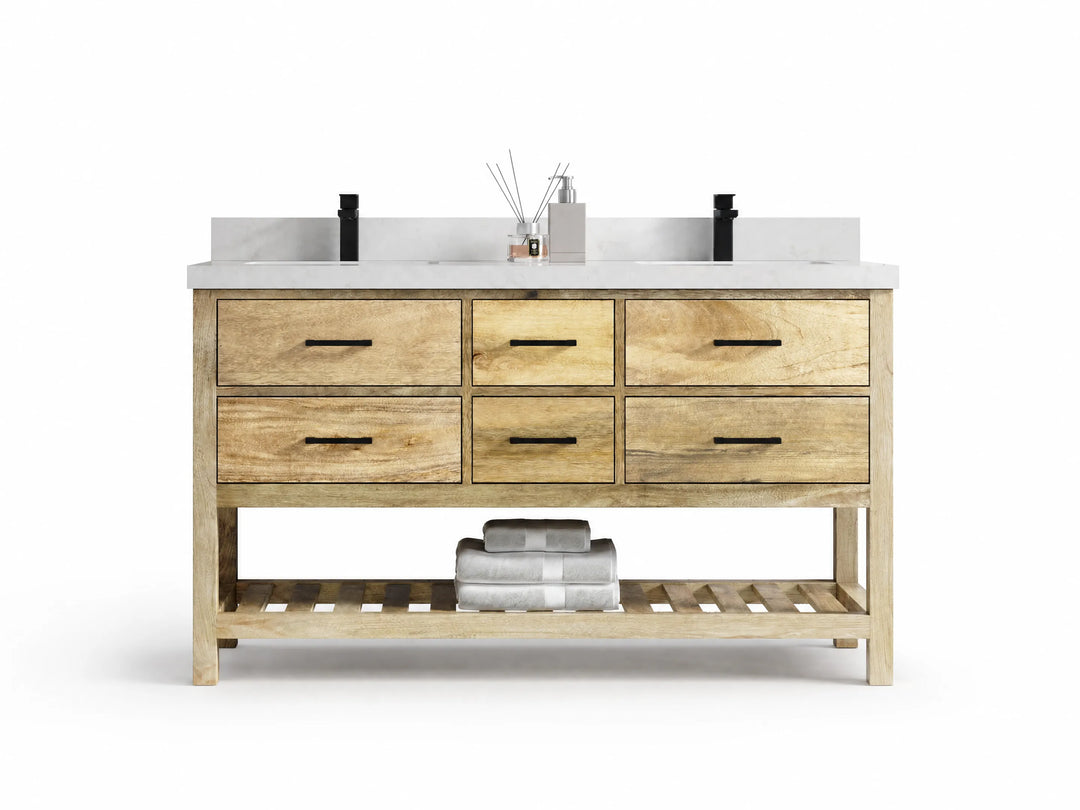 Parker Mango Wood 60 in. W x 22 in. D Double Sink Bathroom Vanity | 
              
                Whitewashed Mango
                
                  
             - PRK_MG_WHW_WHQZ_60D - photo №1