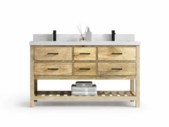 Parker Mango Wood 60 in. W x 22 in. D Double Sink Bathroom Vanity - photo 1