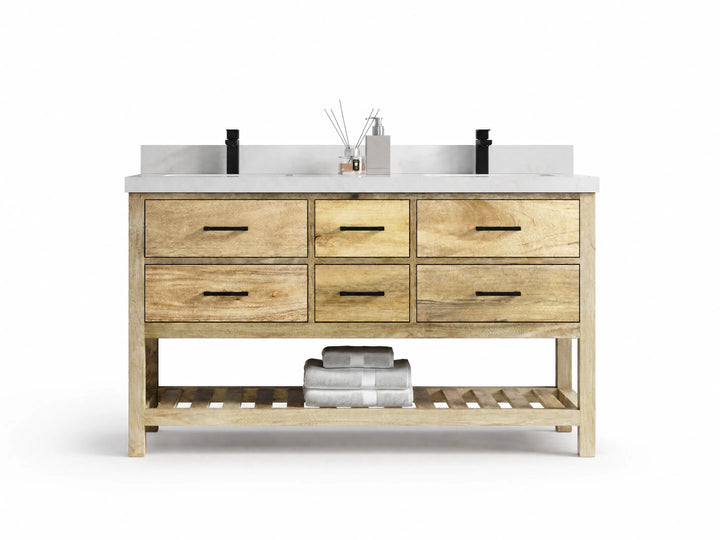 Parker Mango Wood 60 in. W x 22 in. D Double Sink Bathroom Vanity - photo 1