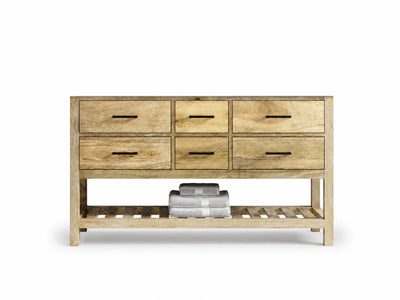Parker Mango Wood 60 in. W x 22 in. D Double Sink Bathroom Vanity