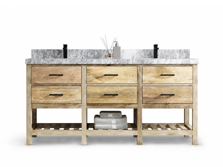 Parker Mango Wood 72 in. W x 22 in. D Double Sink Bathroom Vanity - photo 1