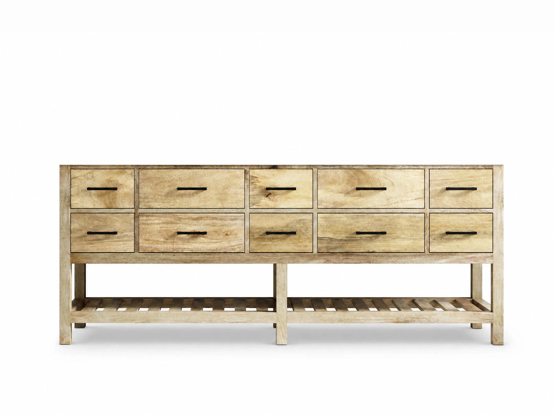 Parker Mango Wood 84 in. W x 22 in. D Double Sink Bathroom vanity with | 
              
                Whitewashed Mango
                
                  
             - PRK_MG_WHW_WHQZ_RT84 - photo №21