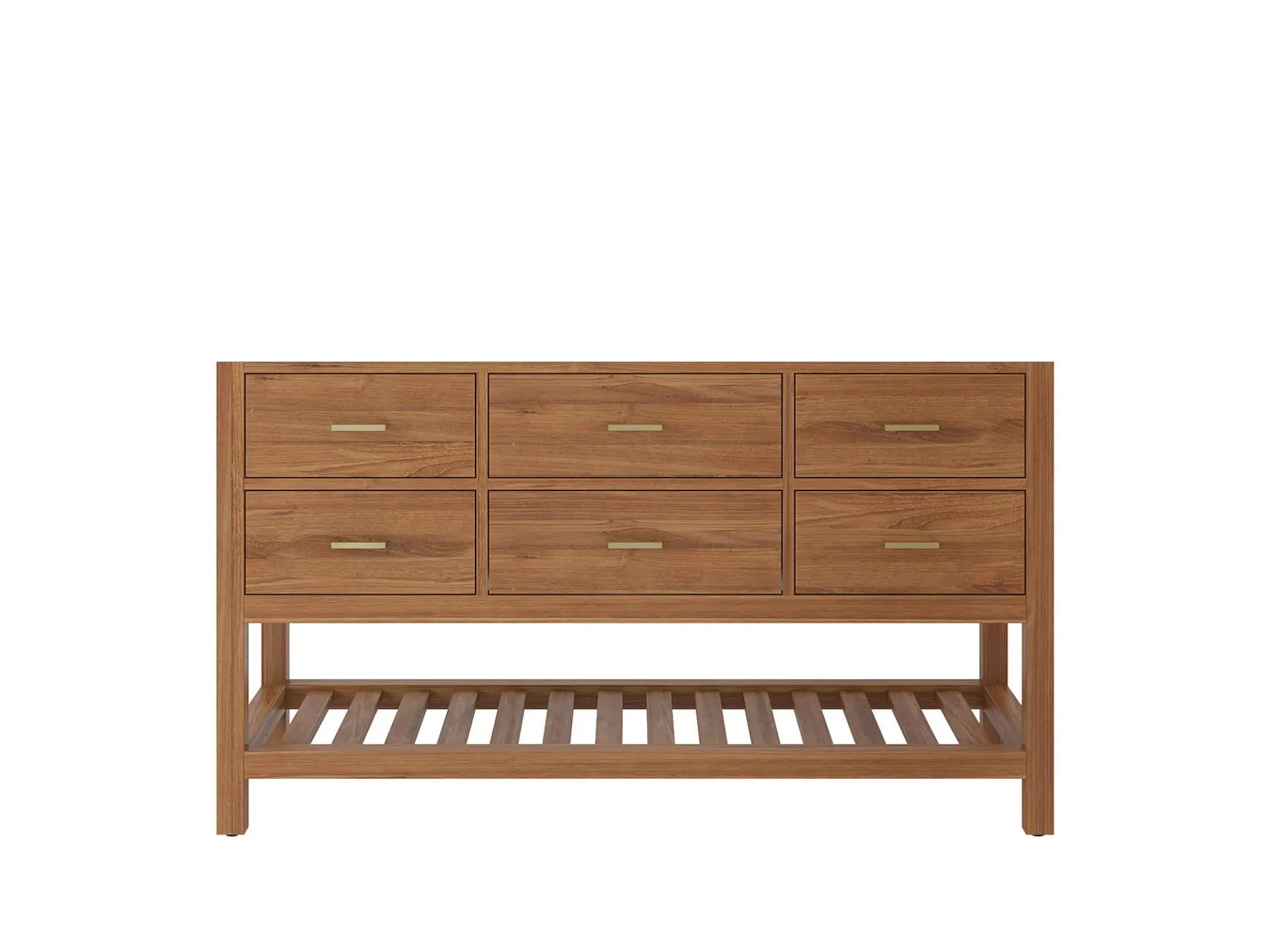 Parker Teak Wood 60 in. W x 22 in. D Single Sink Bathroom Vanity