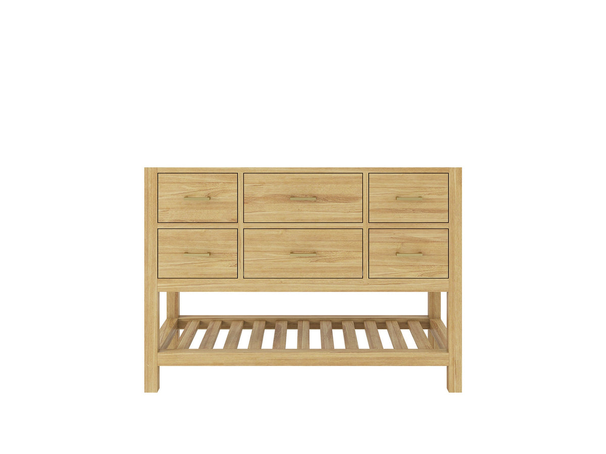 Parker Teak Wood 48 in. W x 22 in. D Single Sink Bathroom Vanity