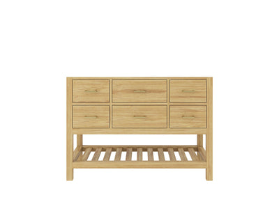 Parker Teak Wood 48 in. W x 22 in. D Single Sink Bathroom Vanity