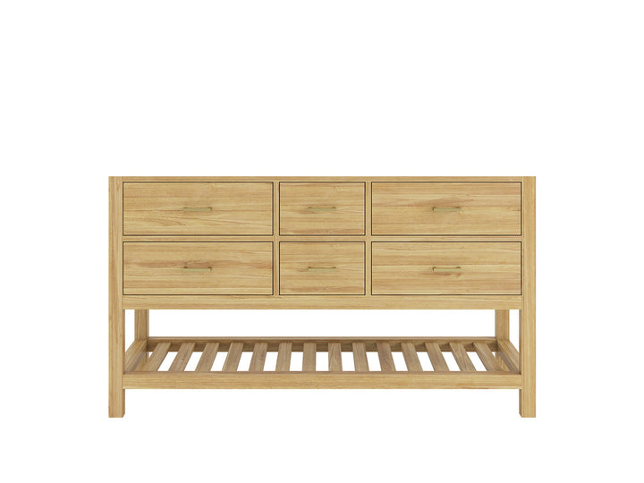 Parker Teak Wood 60 in. W x 22 in. D Double Sink Bathroom Vanity - photo 6