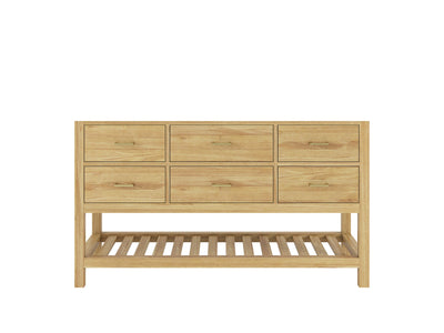 Parker Teak Wood 60 in. W x 22 in. D Single Sink Bathroom Vanity