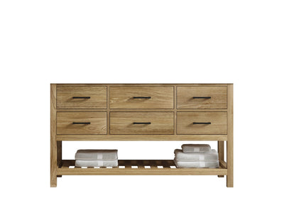 Parker Teak Wood 60 in. W x 22 in. D Double Sink Bathroom Vanity