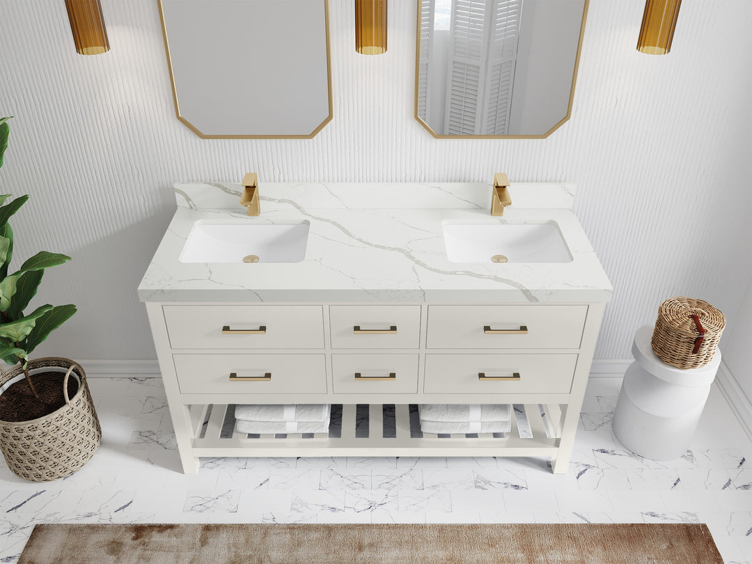 Parker 60 in. W x 22 in. D Double Sink Bathroom Vanity
