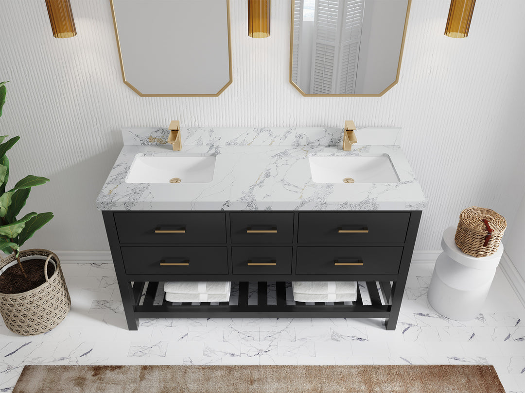 Parker 60 in. W x 22 in. D Double Sink Bathroom Vanity