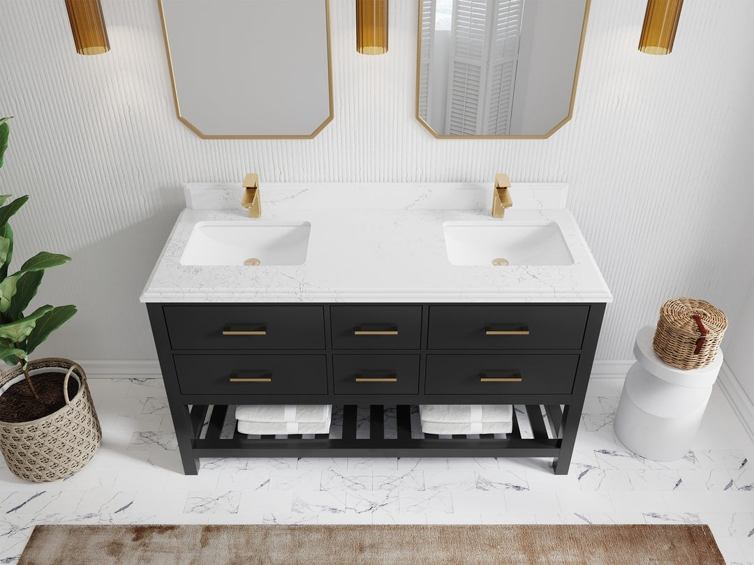Parker 60 in. W x 22 in. D Double Sink Bathroom Vanity