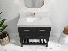 Parker 36 in. W x 22 in. D Single Sink Bathroom Vanity - photo 25