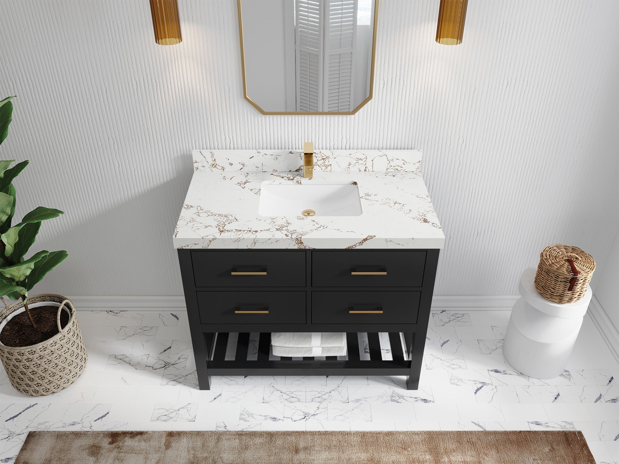 Parker 42 in. W x 22 in. D Single Sink Bathroom Vanity