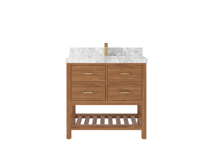 Parker Teak Wood 36 in. W x 22 in. D Center Sink Bathroom Vanity - photo 20