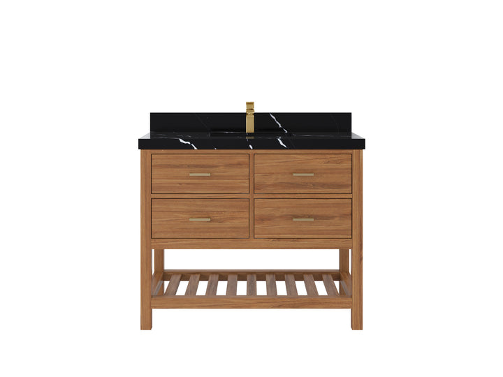 Parker Teak Wood 42 in. W x 22 in. D Single Sink Bathroom Vanity - photo 8
