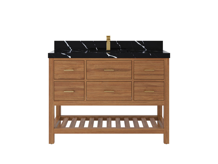 Parker Teak Wood 48 in. W x 22 in. D Single Sink Bathroom Vanity - photo 8
