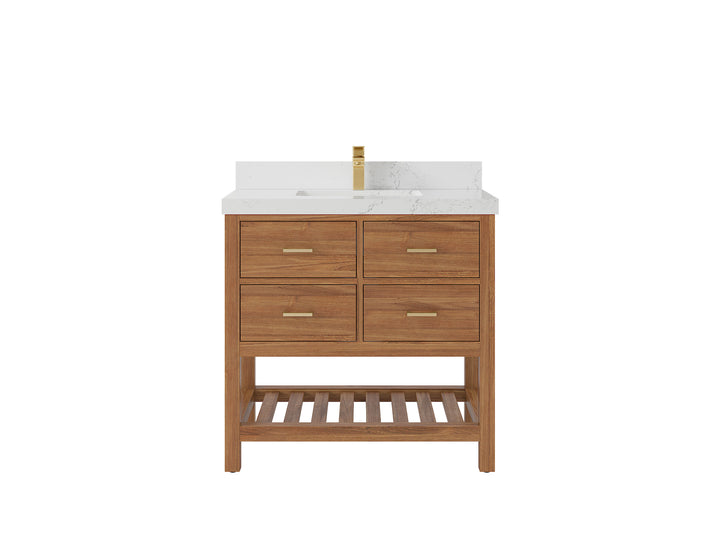 Parker Teak Wood 36 in. W x 22 in. D Center Sink Bathroom Vanity - photo 24