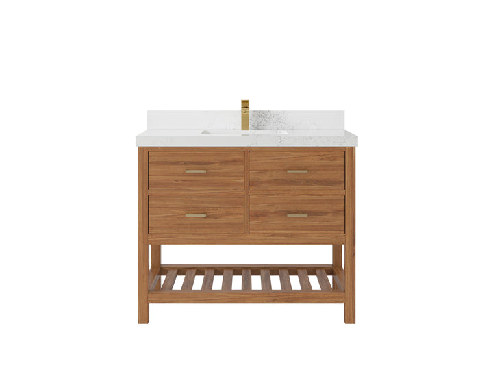 Parker Teak Wood 42 in. W x 22 in. D Single Sink Bathroom Vanity - photo 24